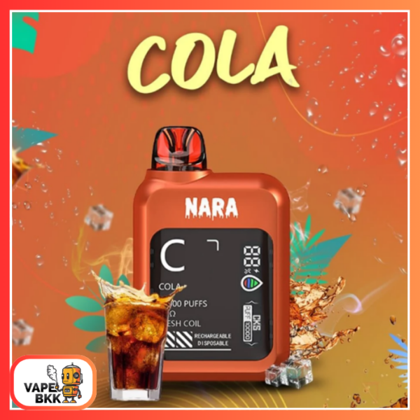 CKS NARA 10000 PUFFS 50 MG ชาร์จแบตได้ มีหน้าจอ Cola โคล่า