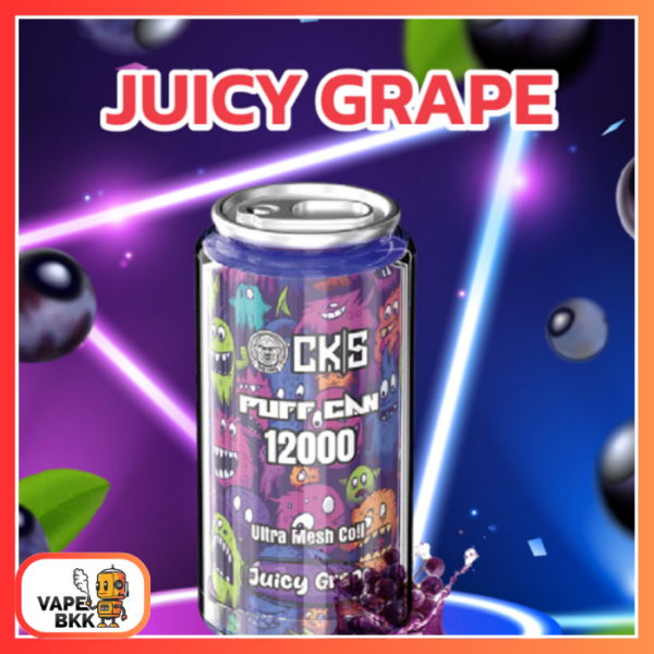 CKS CAN 12000 PUFFS 50 MG ชาร์จแบตได้ Juicy Grape องุ่น