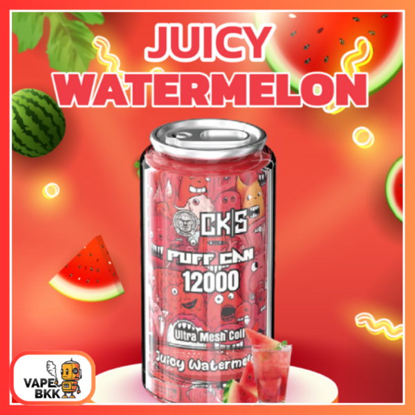 CKS CAN 12000 PUFFS 50 MG ชาร์จแบตได้ Juicy Watermelon แตงโม